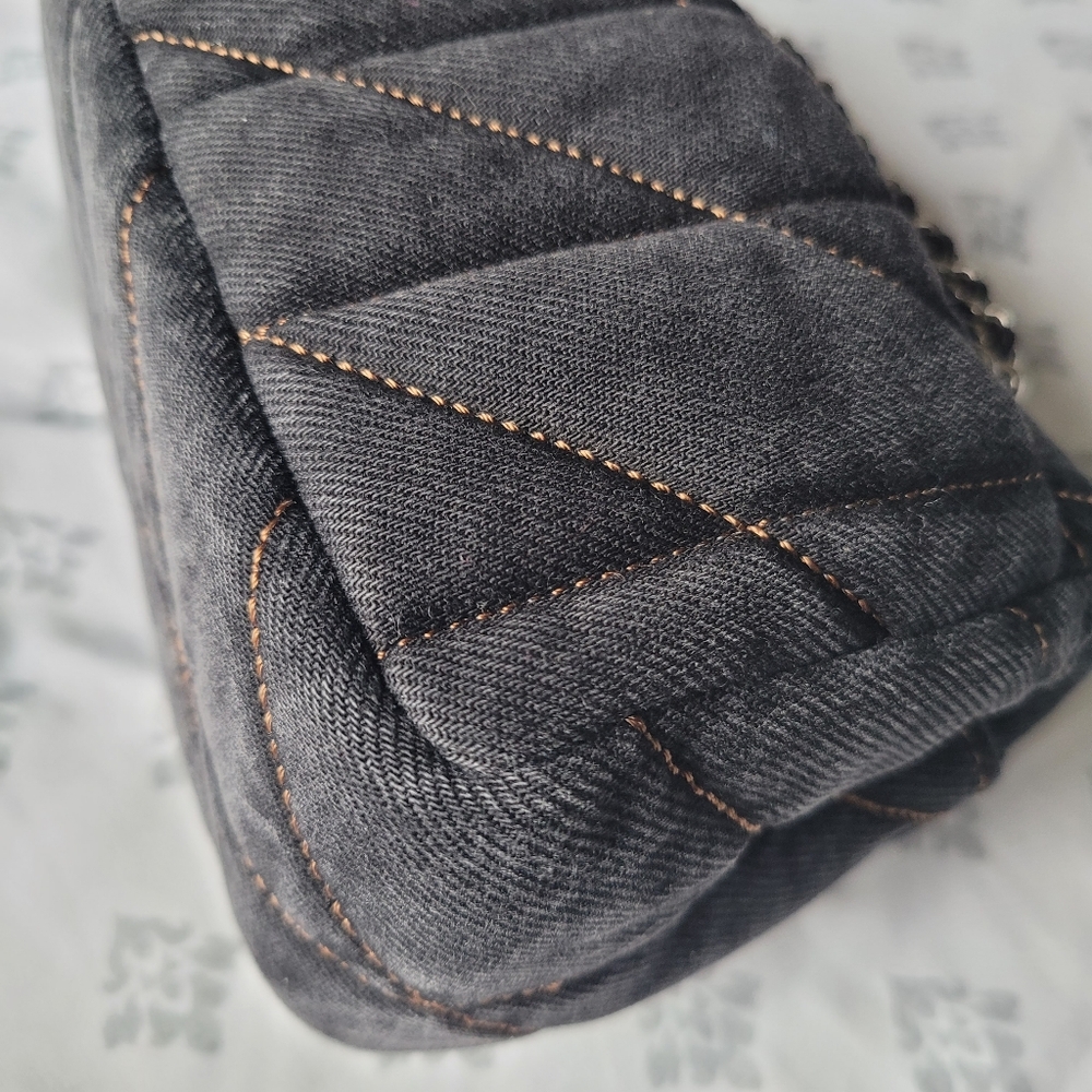 Coach Quilted Black Denim Tabby 20 Shoulder and Crossbody Bag - Picture 12 of 16